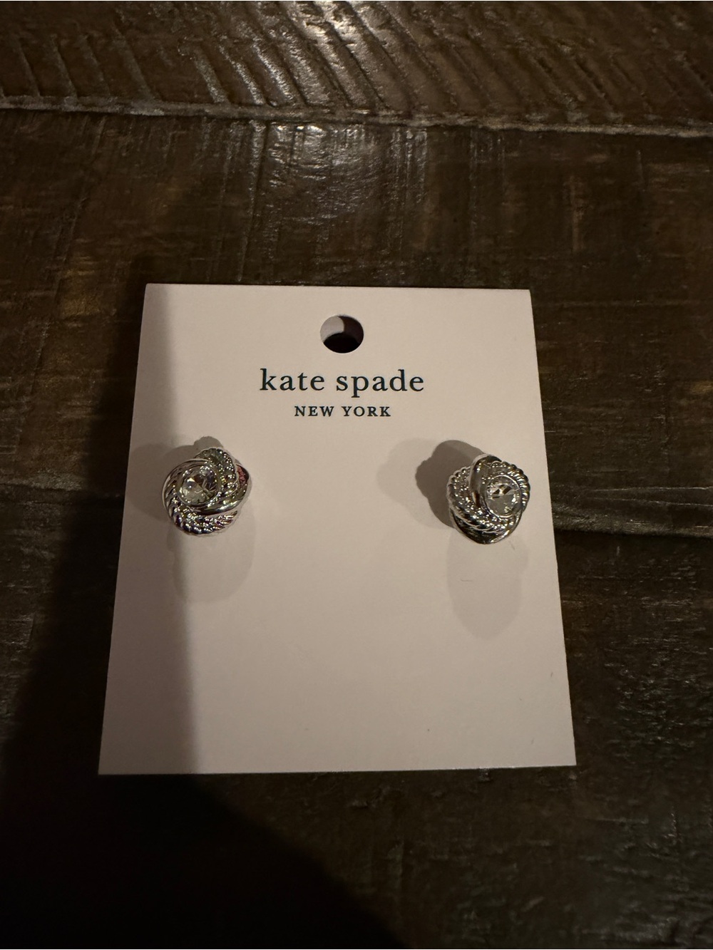 kate spade Silver Twisted Rope Knot Stud Earrings
